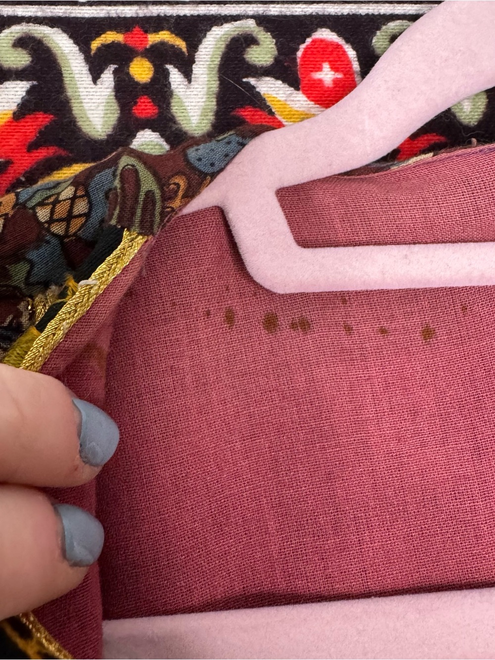 AMAZING 70s embroidered dress w/ bell sleeves and mirror details - Picture 5 of 11